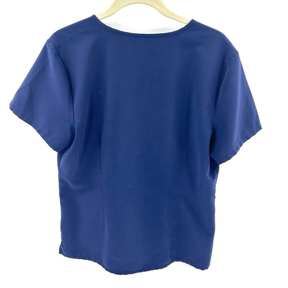 Figs Casma Scrub Top Sz M Navy Blue Short Sleeve Uniform Nurse Medical Pockets - Picture 4 of 9